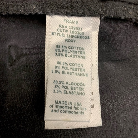 Frame Denim Le High Flare Roxy Raw Hem Size 26 Cropped Dark Wash Blue Stretch - Picture 11 of 11
